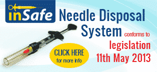 InSafe Needle Disposal System conforms to legislation May 11th.